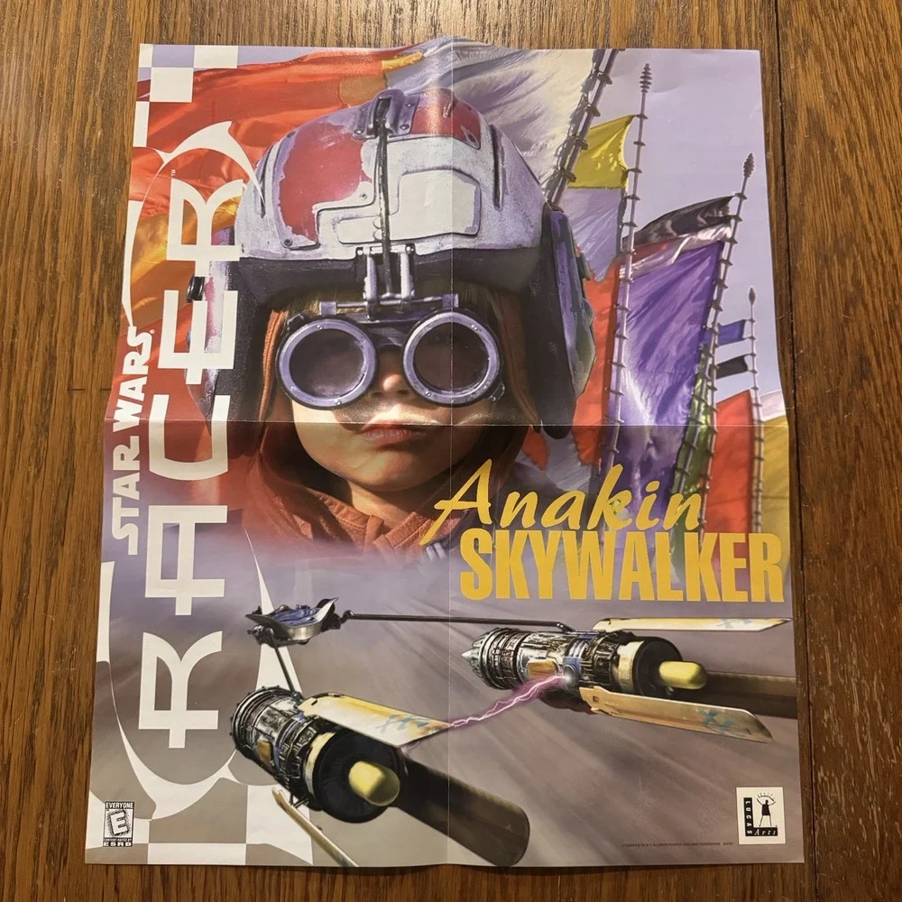 NO GAME Star Wars Episode 1: Racer Limited Edition Box Manual Poster Schematics